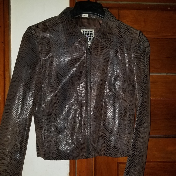 Vintage Leather Snakeskin Jacket - Picture 2 of 5
